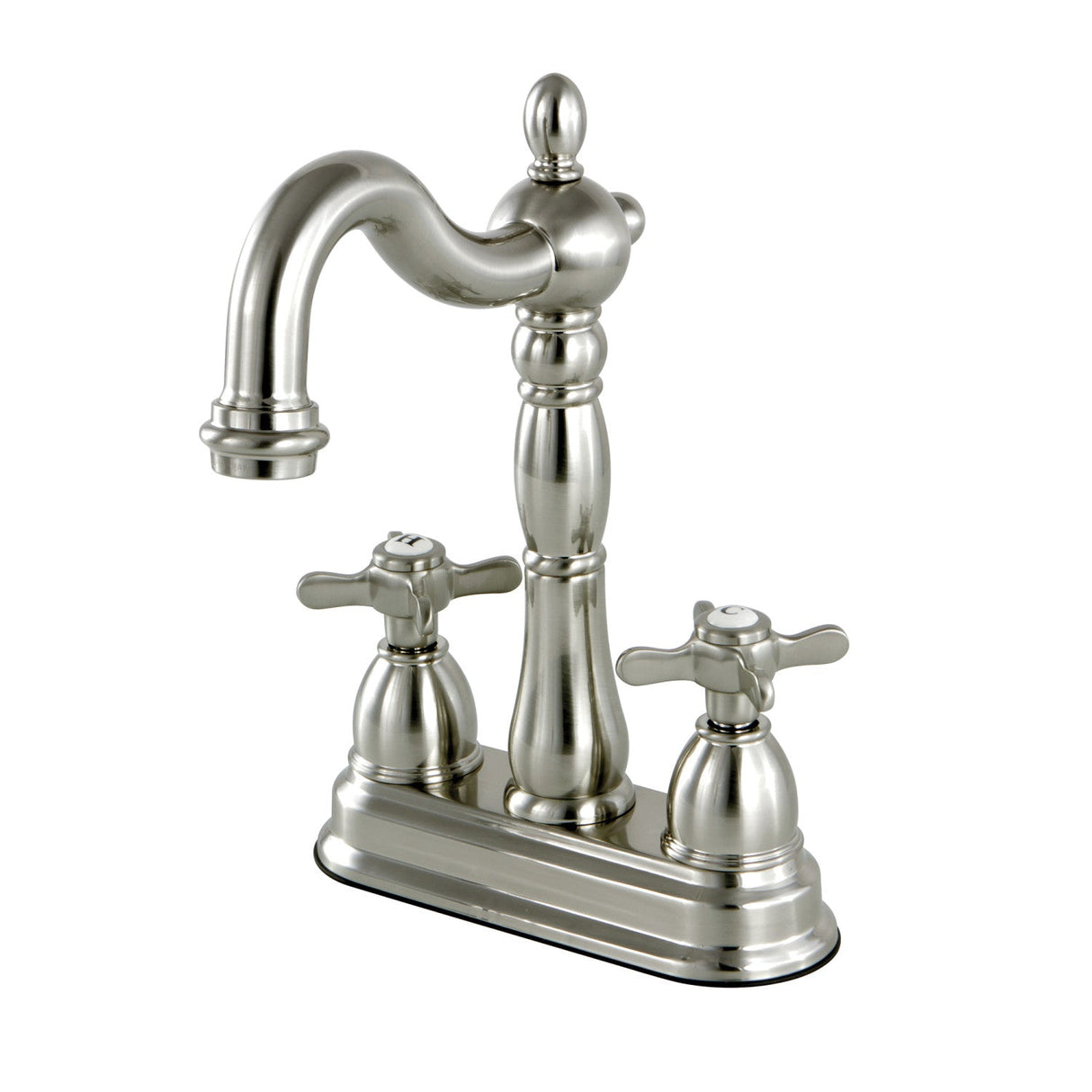 Essex KB1498BEX Two-Handle 2-Hole Deck Mount Bar Faucet, Brushed Nickel