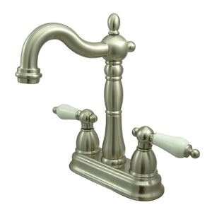 Heritage KB1498PL Two-Handle 2-Hole Deck Mount Bar Faucet, Brushed Nickel