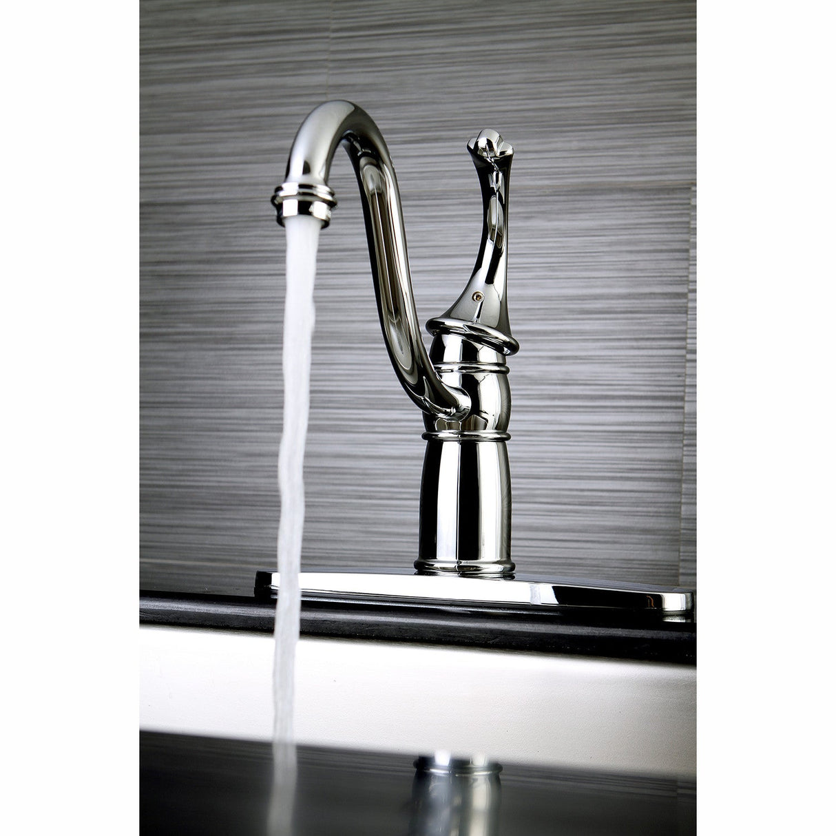 Georgian KB1571GLLS Single-Handle 1-or-3 Hole Deck Mount Kitchen Faucet, Polished Chrome