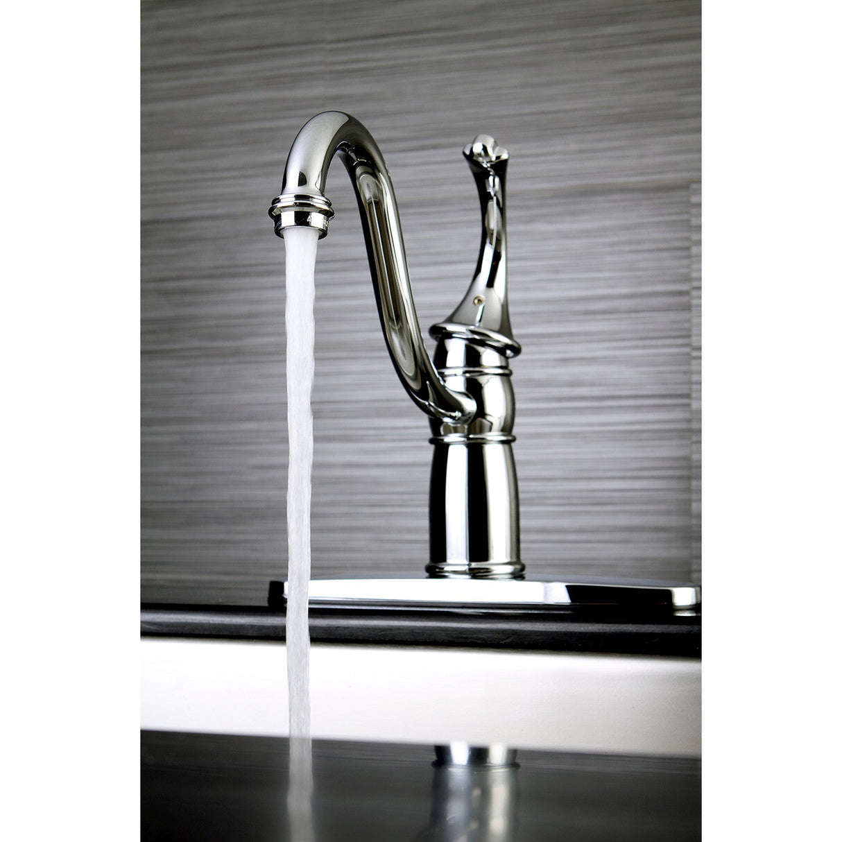 Georgian KB1571GLLS Single-Handle 1-or-3 Hole Deck Mount Kitchen Faucet, Polished Chrome