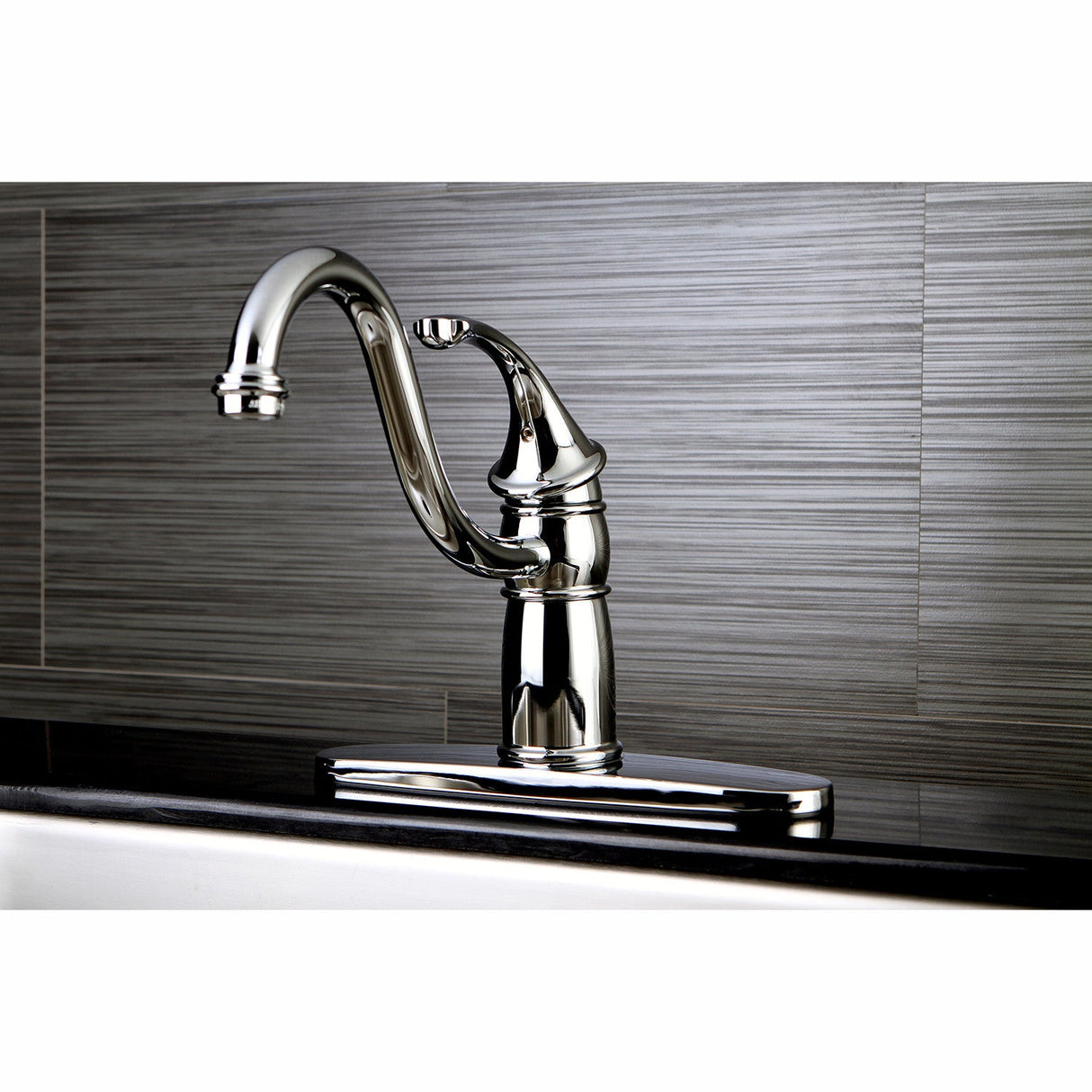 Georgian KB1571GLLS Single-Handle 1-or-3 Hole Deck Mount Kitchen Faucet, Polished Chrome