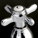 Essex KB1601BEX Two-Handle 3-Hole Deck Mount 4" Centerset Bathroom Faucet with Plastic Pop-Up, Polished Chrome