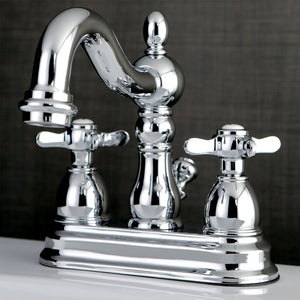 Essex KB1601BEX Two-Handle 3-Hole Deck Mount 4" Centerset Bathroom Faucet with Plastic Pop-Up, Polished Chrome