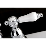 Bel-Air KB1601BPL Two-Handle 3-Hole Deck Mount 4" Centerset Bathroom Faucet with Plastic Pop-Up, Polished Chrome