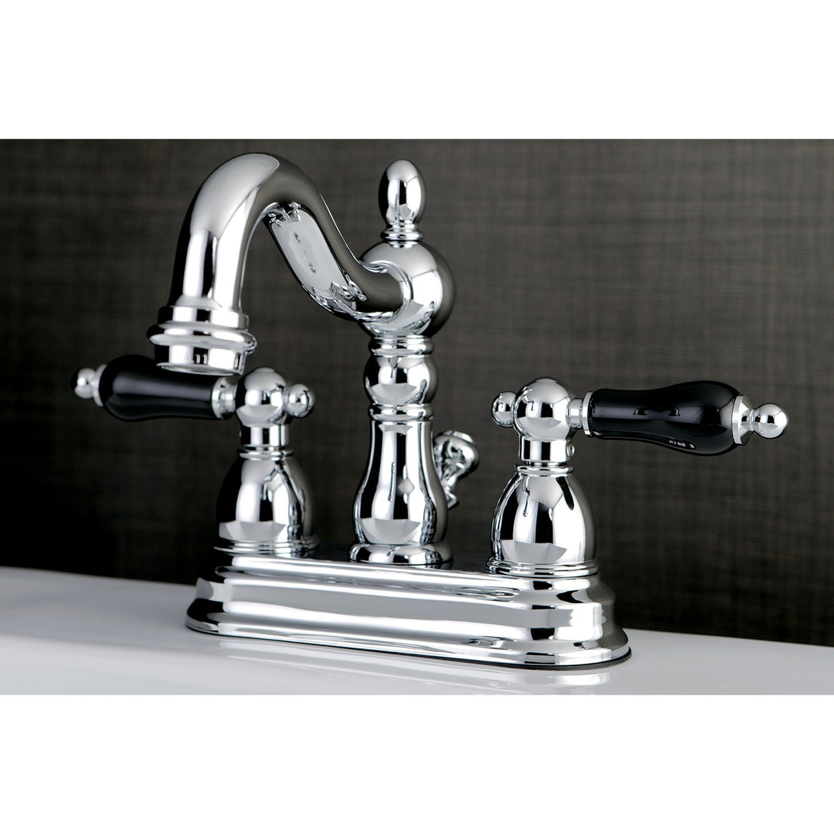 Duchess KB1601PKL Two-Handle 3-Hole Deck Mount 4" Centerset Bathroom Faucet with Plastic Pop-Up, Polished Chrome