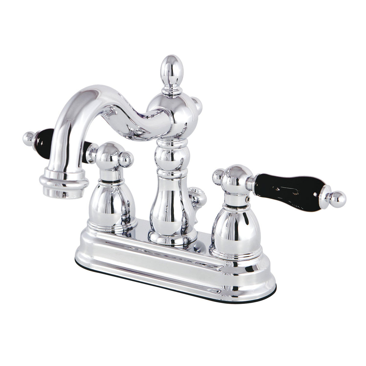 Duchess KB1601PKL Two-Handle 3-Hole Deck Mount 4" Centerset Bathroom Faucet with Plastic Pop-Up, Polished Chrome