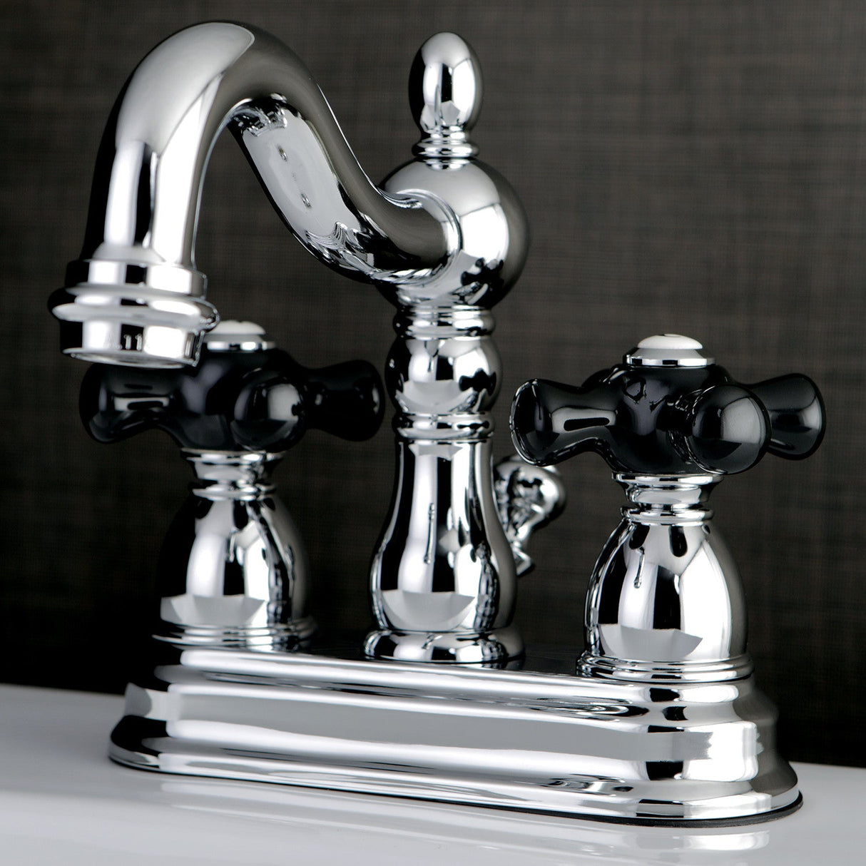 Duchess KB1601PKX Two-Handle 3-Hole Deck Mount 4" Centerset Bathroom Faucet with Plastic Pop-Up, Polished Chrome