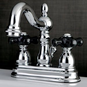 Duchess KB1601PKX Two-Handle 3-Hole Deck Mount 4" Centerset Bathroom Faucet with Plastic Pop-Up, Polished Chrome