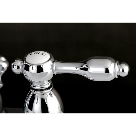 Tudor KB1601TAL Two-Handle 3-Hole Deck Mount 4" Centerset Bathroom Faucet with Plastic Pop-Up, Polished Chrome