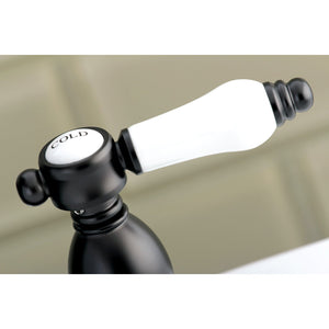 Bel-Air KB1605BPL Two-Handle 3-Hole Deck Mount 4" Centerset Bathroom Faucet with Plastic Pop-Up, Oil Rubbed Bronze