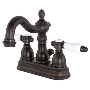 Bel-Air KB1605BPL Two-Handle 3-Hole Deck Mount 4" Centerset Bathroom Faucet with Plastic Pop-Up, Oil Rubbed Bronze