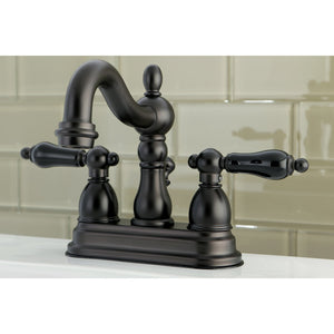 Duchess KB1605PKL Two-Handle 3-Hole Deck Mount 4" Centerset Bathroom Faucet with Plastic Pop-Up, Oil Rubbed Bronze