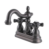 Duchess KB1605PKX Two-Handle 3-Hole Deck Mount 4" Centerset Bathroom Faucet with Plastic Pop-Up, Oil Rubbed Bronze