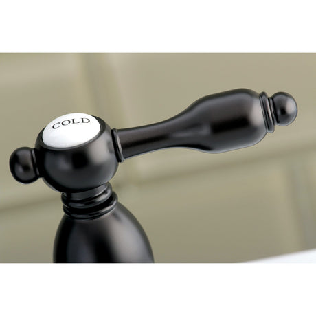 Tudor KB1605TAL Two-Handle 3-Hole Deck Mount 4" Centerset Bathroom Faucet with Plastic Pop-Up, Oil Rubbed Bronze