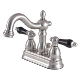 Duchess KB1608PKL Two-Handle 3-Hole Deck Mount 4" Centerset Bathroom Faucet with Plastic Pop-Up, Brushed Nickel