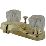 Americana KB162B Two-Handle 3-Hole Deck Mount 4" Centerset Bathroom Faucet with Brass Pop-Up, Polished Brass