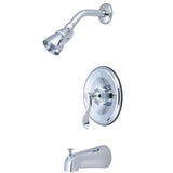 NuFrench KB1631DFL Single-Handle 3-Hole Wall Mount Tub and Shower Faucet, Polished Chrome