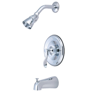 NuFrench KB1631DFL Single-Handle 3-Hole Wall Mount Tub and Shower Faucet, Polished Chrome