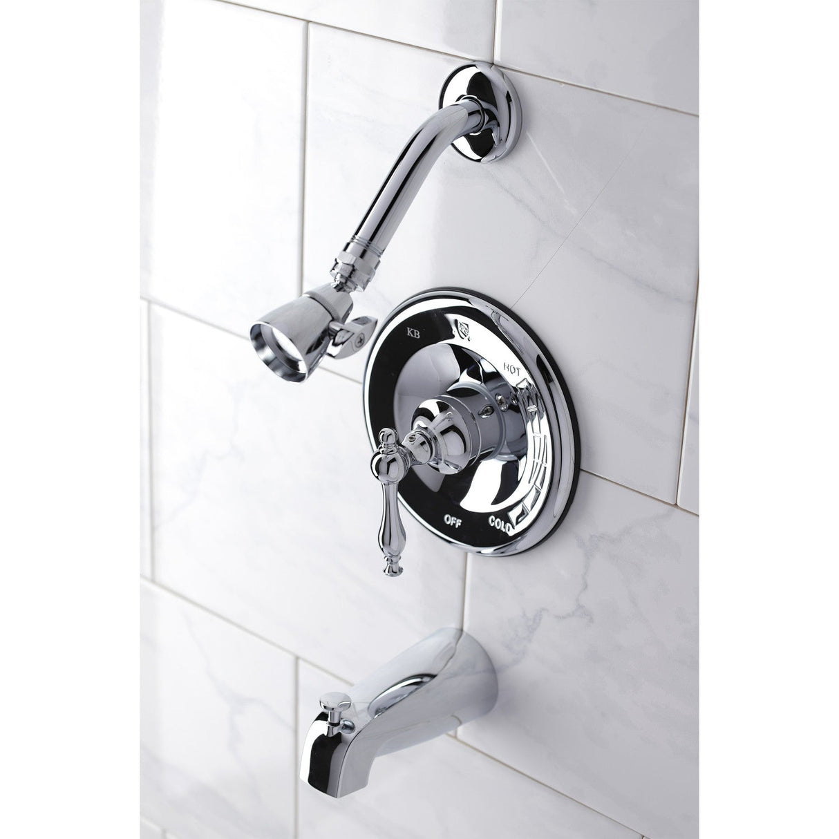 KB1631NL Single-Handle 3-Hole Wall Mount Tub and Shower Faucet, Polished Chrome