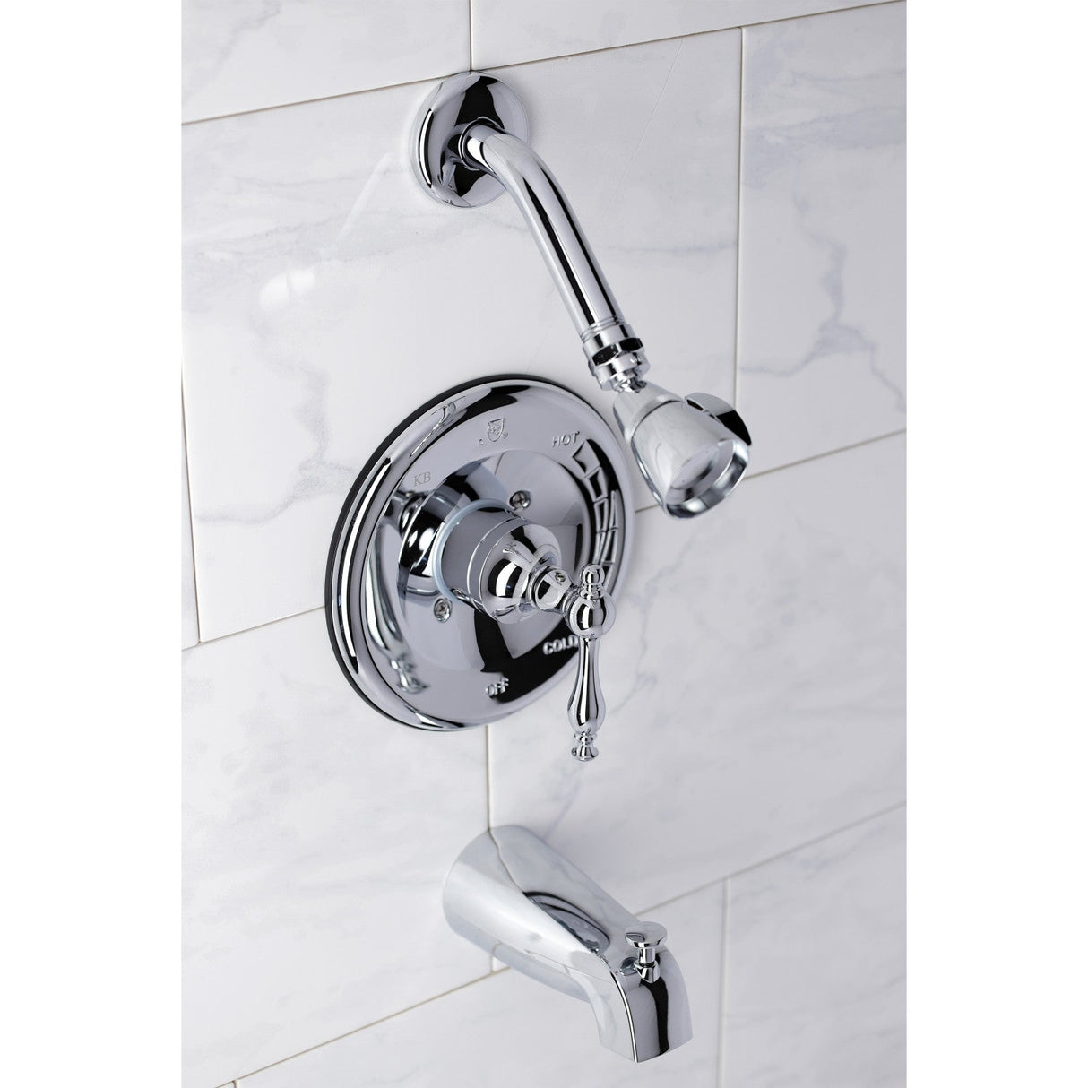 KB1631NL Single-Handle 3-Hole Wall Mount Tub and Shower Faucet, Polished Chrome