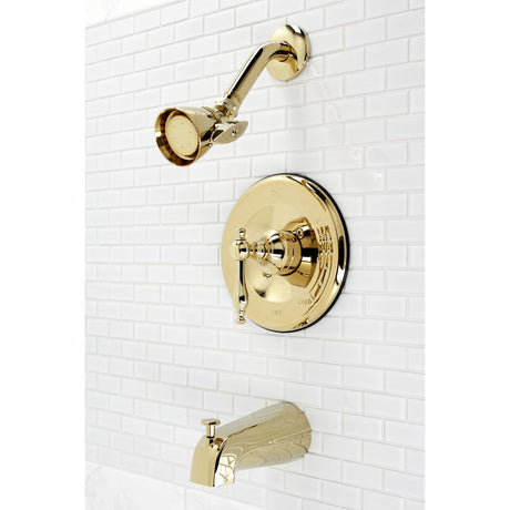 KB1632NL Single-Handle 3-Hole Wall Mount Tub and Shower Faucet, Polished Brass