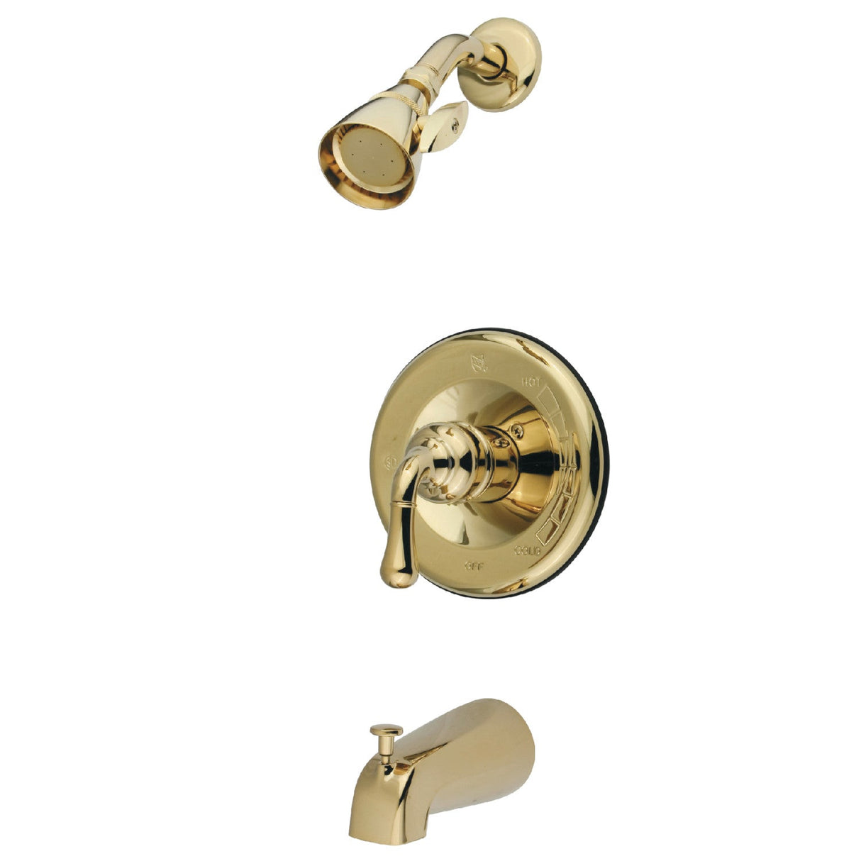Magellan KB1632T Single-Handle 3-Hole Wall Mount Tub and Shower Faucet Trim Only, Polished Brass