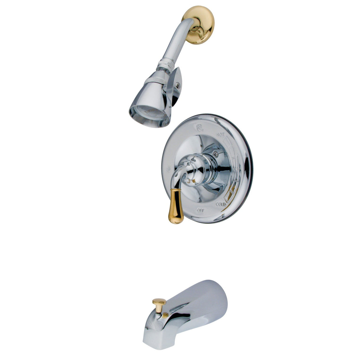 Magellan KB1634T Single-Handle 3-Hole Wall Mount Tub and Shower Faucet Trim Only, Polished Chrome/Polished Brass