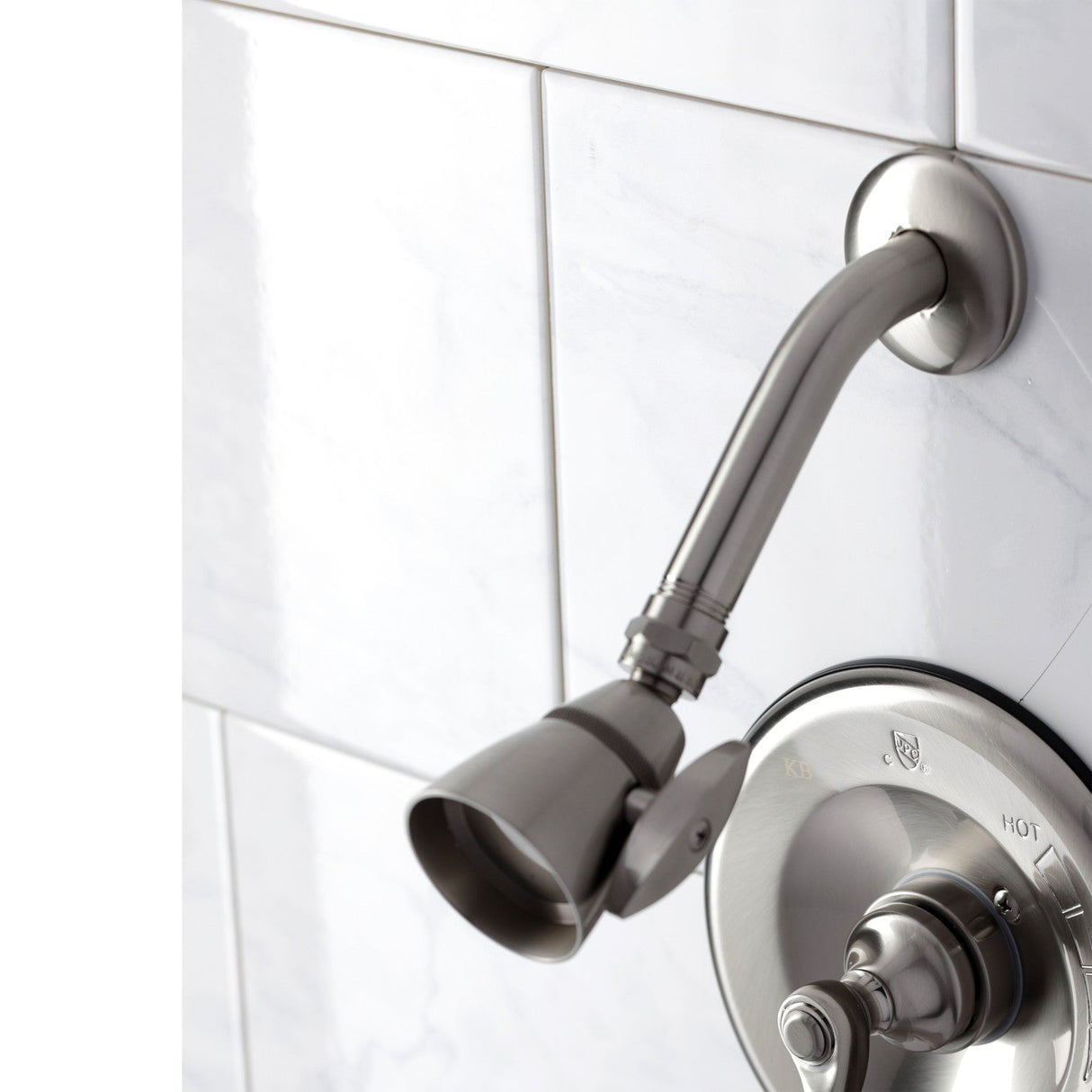 KB1638FL Single-Handle 3-Hole Wall Mount Tub and Shower Faucet, Brushed Nickel