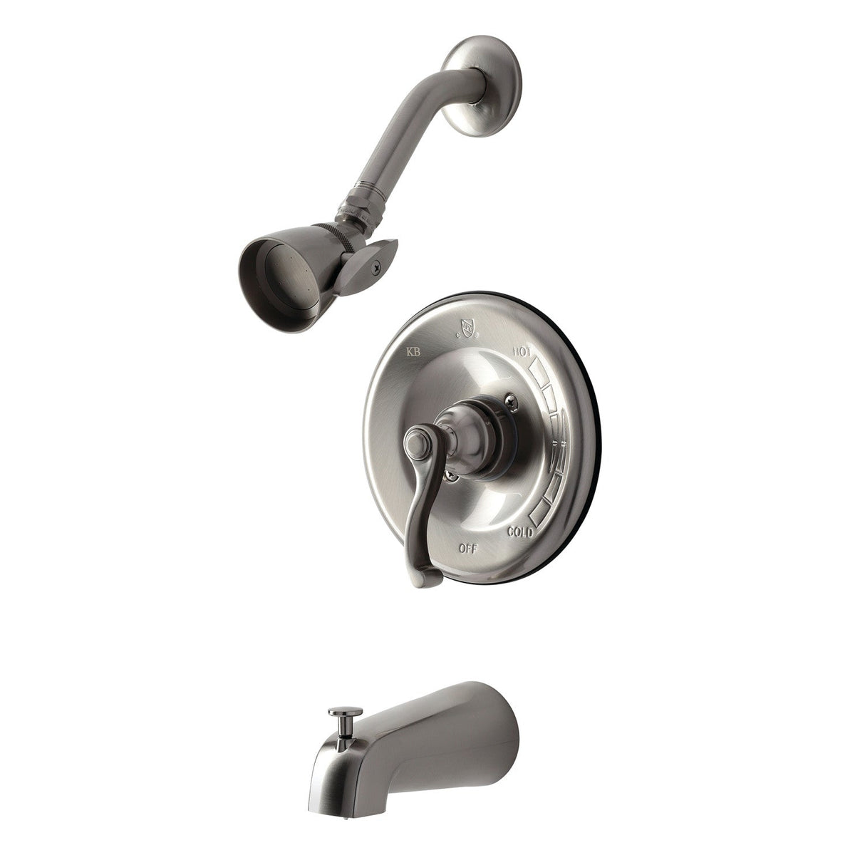 KB1638FL Single-Handle 3-Hole Wall Mount Tub and Shower Faucet, Brushed Nickel