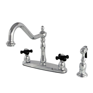 Duchess KB1751PKXBS Two-Handle 4-Hole Deck Mount 8" Centerset Kitchen Faucet with Side Sprayer, Polished Chrome