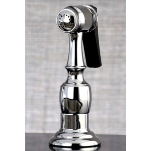 Wilshire KB1751WLLBS Two-Handle 4-Hole Deck Mount 8" Centerset Kitchen Faucet with Side Sprayer, Polished Chrome