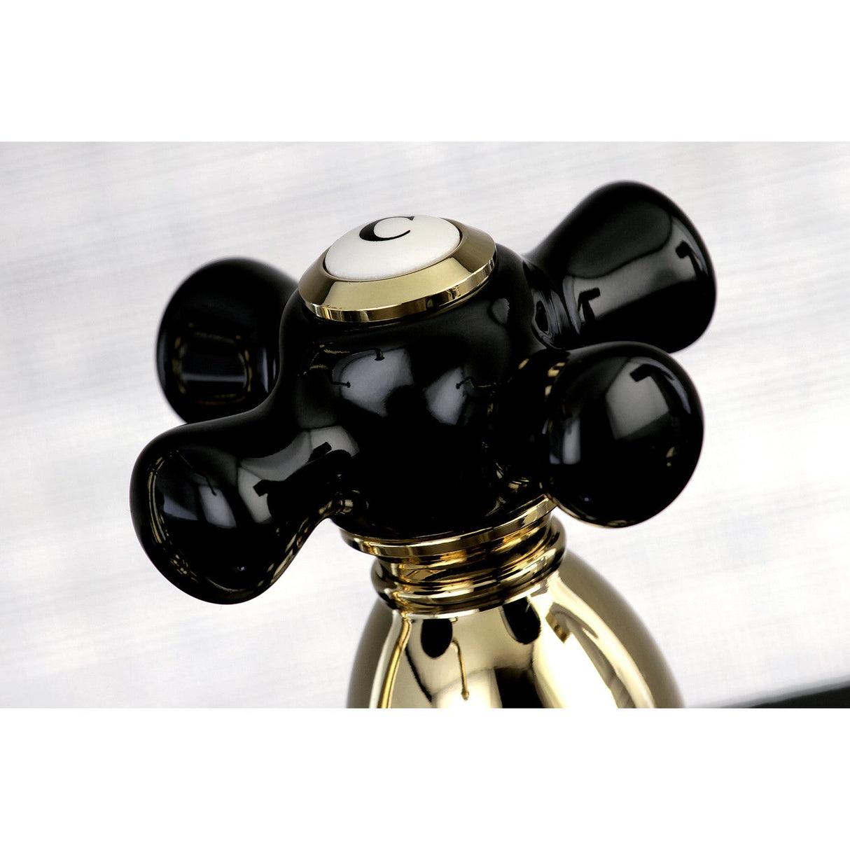 Duchess KB1752PKXBS Two-Handle 4-Hole Deck Mount 8" Centerset Kitchen Faucet with Side Sprayer, Polished Brass