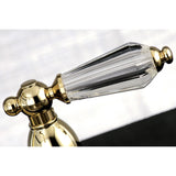 Wilshire KB1752WLLBS Two-Handle 4-Hole Deck Mount 8" Centerset Kitchen Faucet with Side Sprayer, Polished Brass