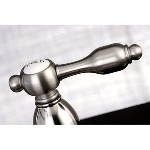 Tudor KB1758TALBS Two-Handle 4-Hole Deck Mount 8" Centerset Kitchen Faucet with Side Sprayer, Brushed Nickel