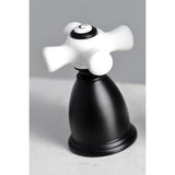 Heritage KB1790PXBS Two-Handle 4-Hole Deck Mount Widespread Kitchen Faucet with Brass Sprayer, Matte Black