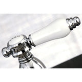 Bel-Air KB1791BPLBS Two-Handle 4-Hole Deck Mount Widespread Kitchen Faucet with Brass Sprayer, Polished Chrome