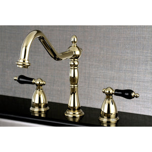 Duchess KB1792PKLLS Two-Handle 3-Hole Deck Mount Widespread Kitchen Faucet, Polished Brass