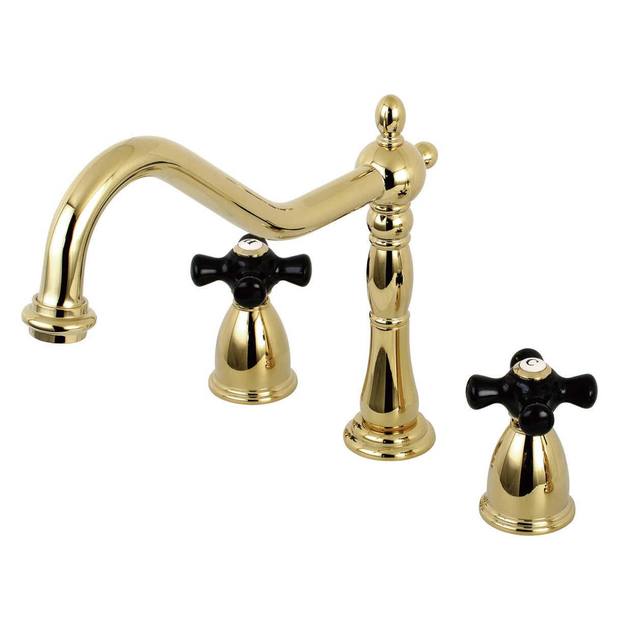 Duchess KB1792PKXLS Two-Handle 3-Hole Deck Mount Widespread Kitchen Faucet, Polished Brass