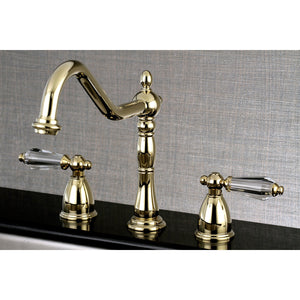 Wilshire KB1792WLLLS Two-Handle 3-Hole Deck Mount Widespread Kitchen Faucet, Polished Brass