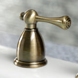 Heritage KB1793BLBS Two-Handle 4-Hole Deck Mount Widespread Kitchen Faucet with Brass Sprayer, Antique Brass