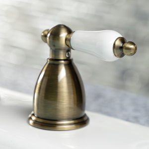 Heritage KB1793PLLS Two-Handle 3-Hole Deck Mount Widespread Kitchen Faucet, Antique Brass