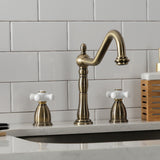 Heritage KB1793PXLS Two-Handle 3-Hole Deck Mount Widespread Kitchen Faucet, Antique Brass