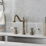 Wilshire KB1793WLLLS Two-Handle 3-Hole Deck Mount Widespread Kitchen Faucet, Antique Brass