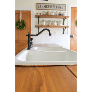 Heritage KB1795AXBS Two-Handle 4-Hole Deck Mount Widespread Kitchen Faucet with Brass Sprayer, Oil Rubbed Bronze