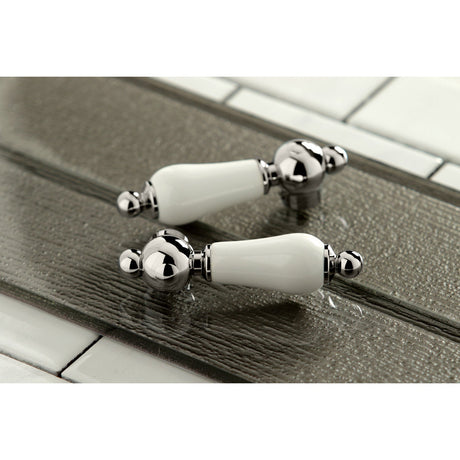 Heritage KB1796PLBS Two-Handle 4-Hole Deck Mount Widespread Kitchen Faucet with Brass Sprayer, Polished Nickel