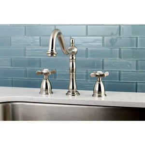 Essex KB1798BEXLS Two-Handle 3-Hole Deck Mount Widespread Kitchen Faucet, Brushed Nickel