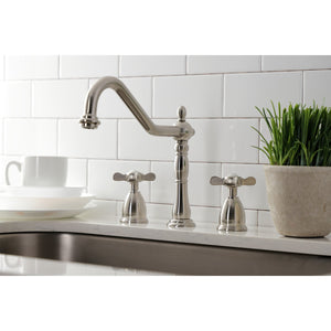 Essex KB1798BEXLS Two-Handle 3-Hole Deck Mount Widespread Kitchen Faucet, Brushed Nickel