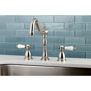 Bel-Air KB1798BPLLS Two-Handle 3-Hole Deck Mount Widespread Kitchen Faucet, Brushed Nickel