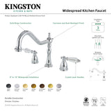 Wilshire KB1798WLLLS Two-Handle 3-Hole Deck Mount Widespread Kitchen Faucet, Brushed Nickel