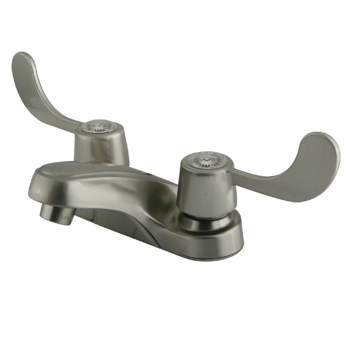 Vista KB188LP Two-Handle 3-Hole Deck Mount 4" Centerset Bathroom Faucet, Brushed Nickel